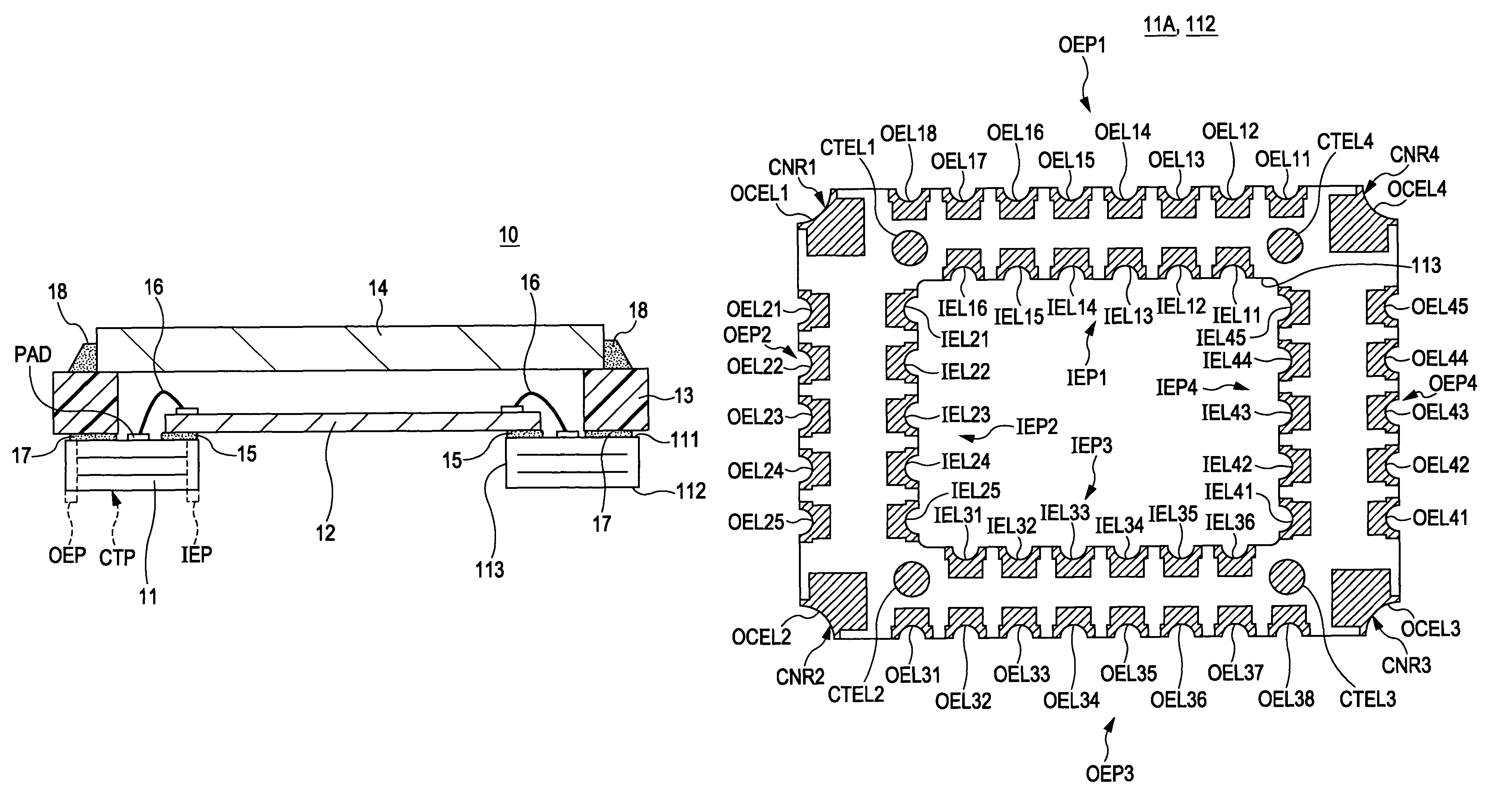 Multilayer wiring substrate having a castellation structure