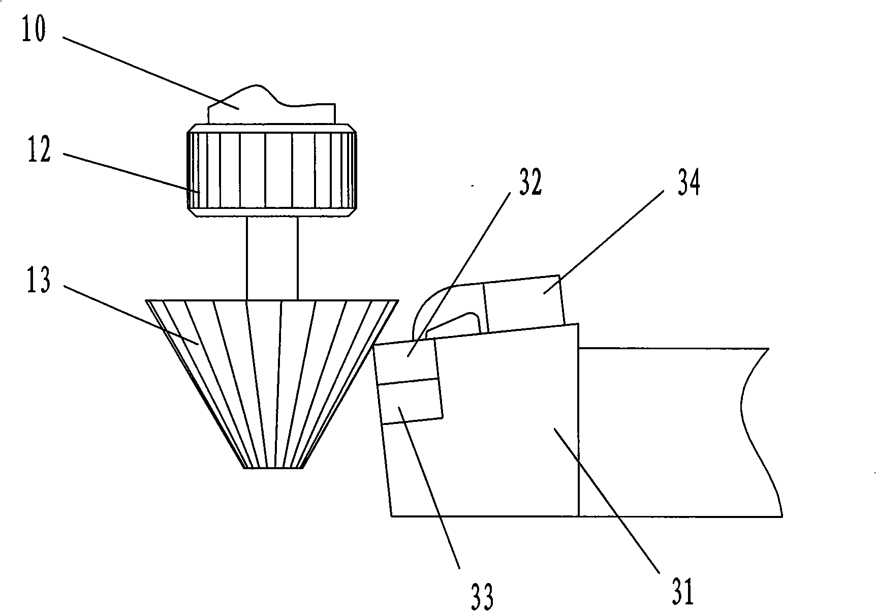 Numerically controlled machine knife tool on-line coping device