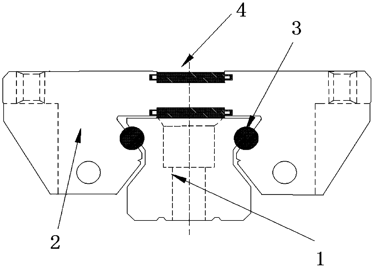 Ball-roller mixed rolling positive pressure heavy-load guide rail pair