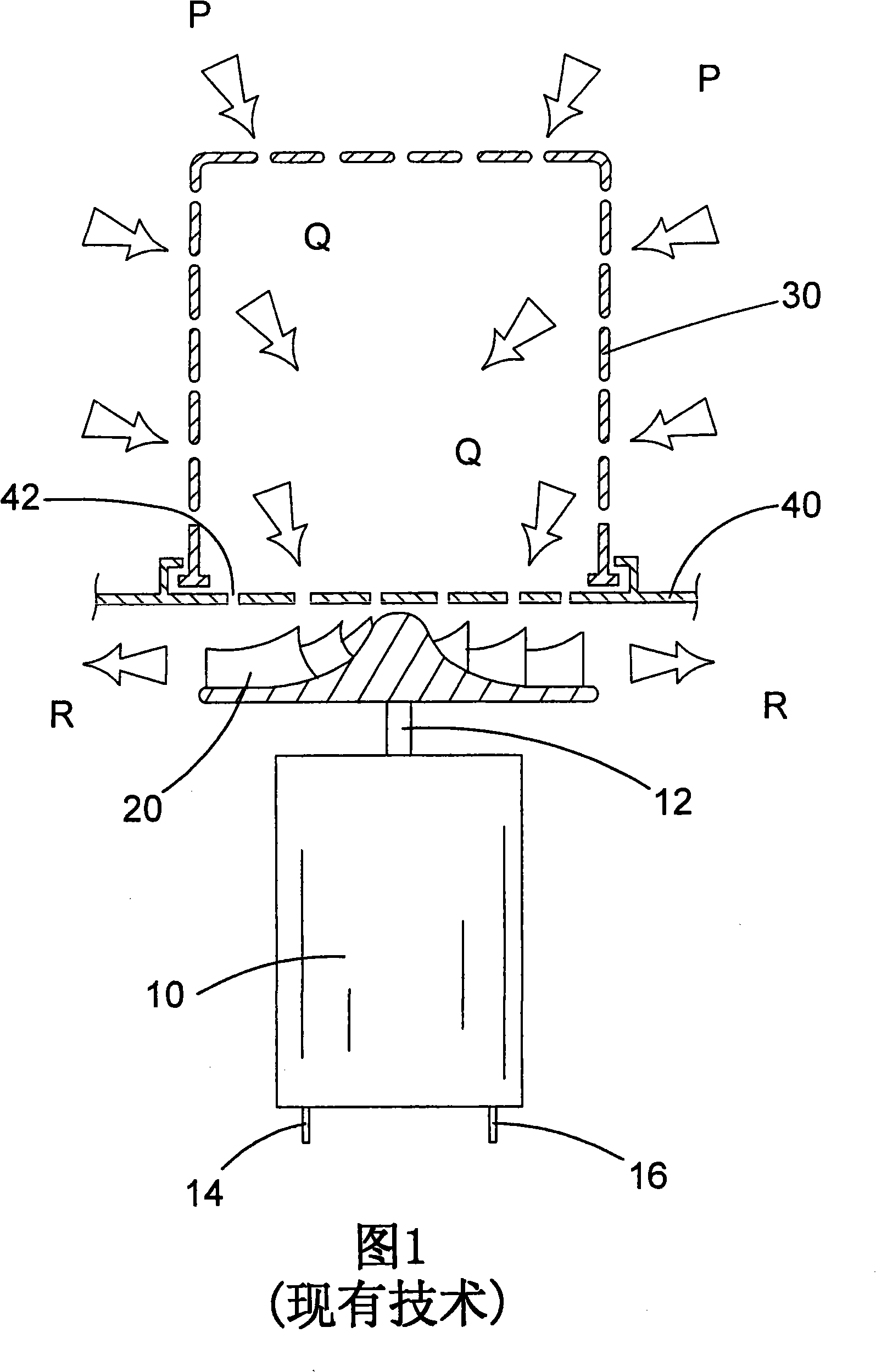 Motor, fan and filter arrangement for a vacuum cleaner