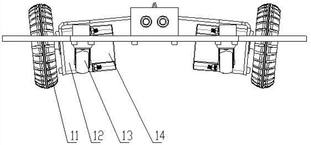 Suspension device for wheeled mobile robot