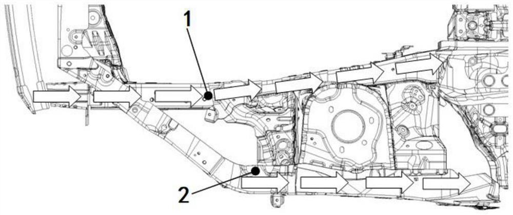 Vehicle body front longitudinal beam structure