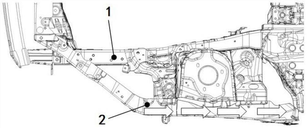 Vehicle body front longitudinal beam structure