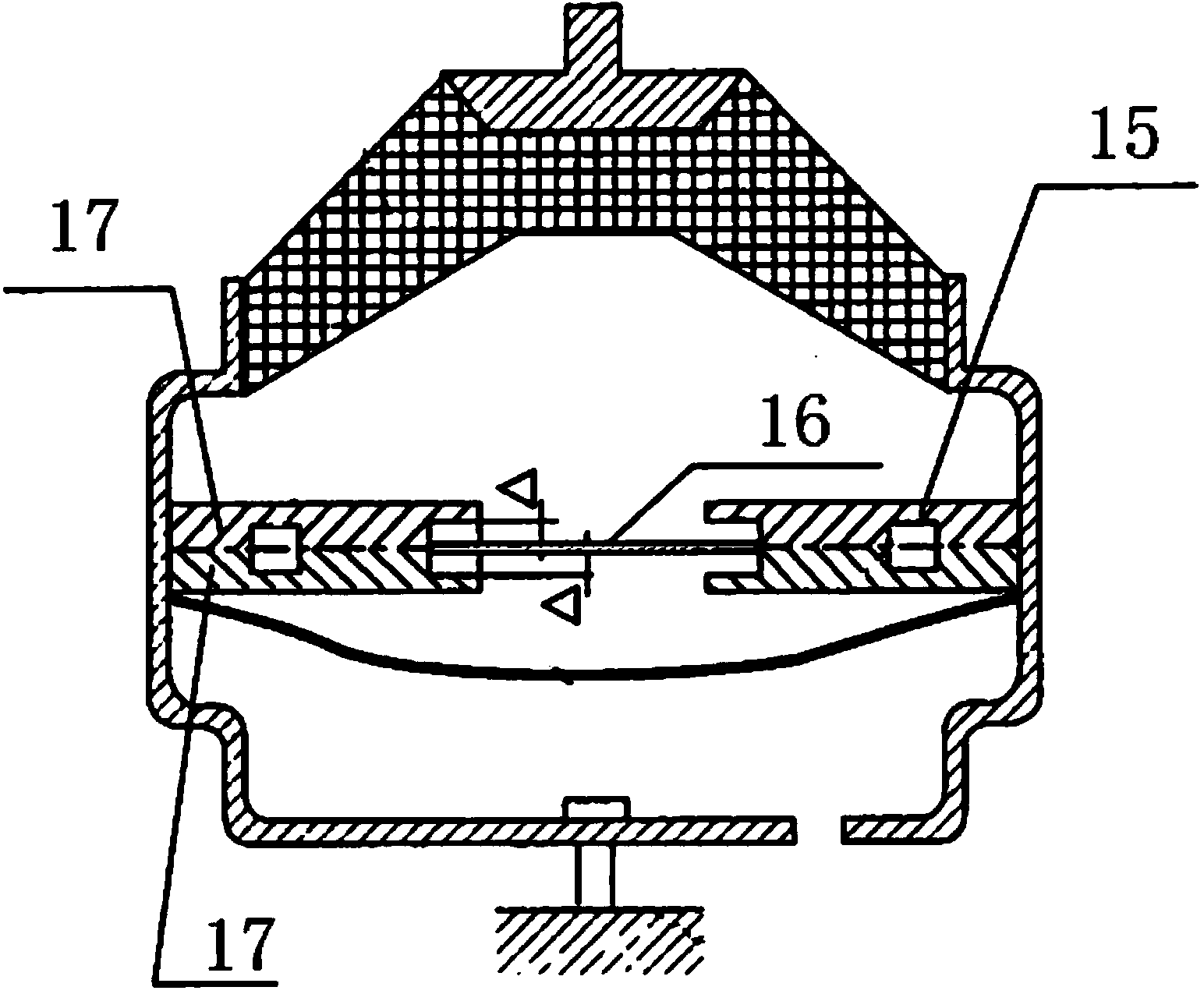 Flexible mechanical hydraulic connection device between medium and heavy power device and installation foundation