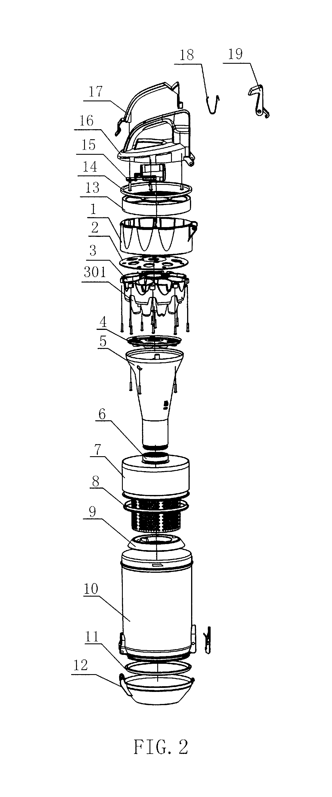 Cyclone separation device and cyclone vacuum cleaner mounted with same