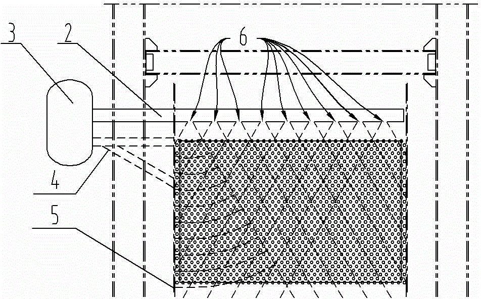 Arrangement structure of shock wave ash blower of vertical waste heat boiler