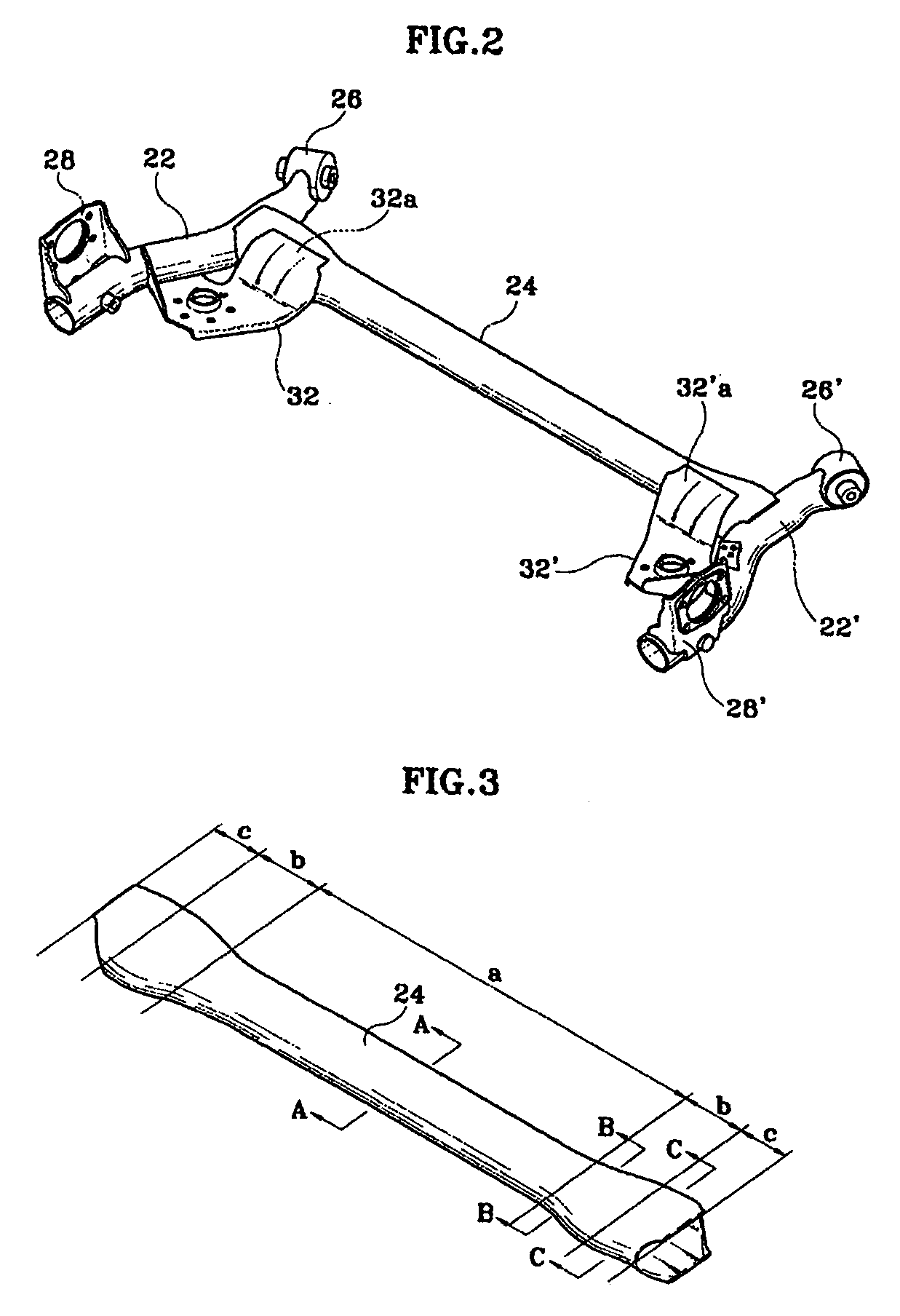 Torsion beam type suspension, method for forming torsion beam, and apparatus for forming torsion beam