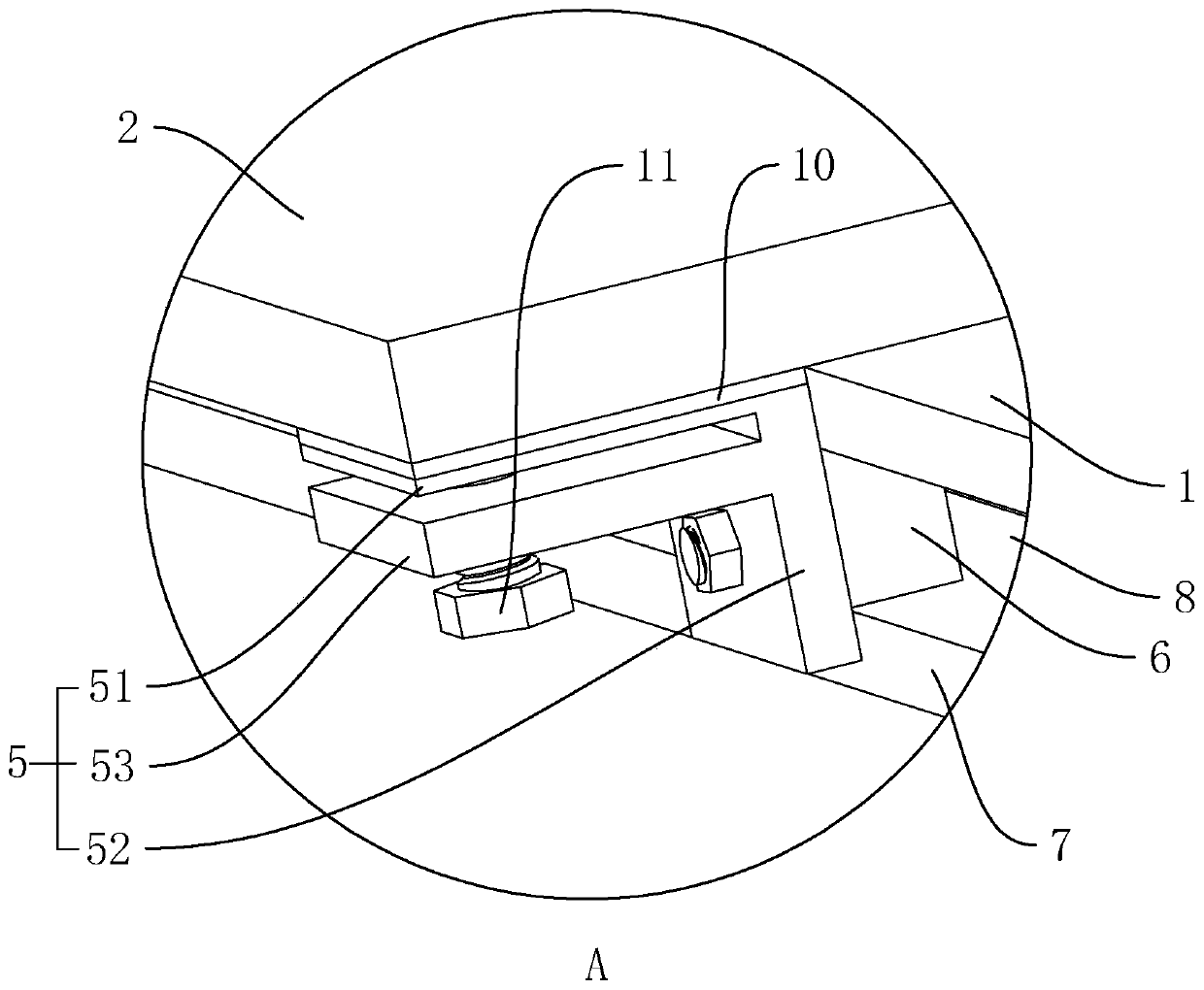 Fabricated tile mounting structure and construction process thereof