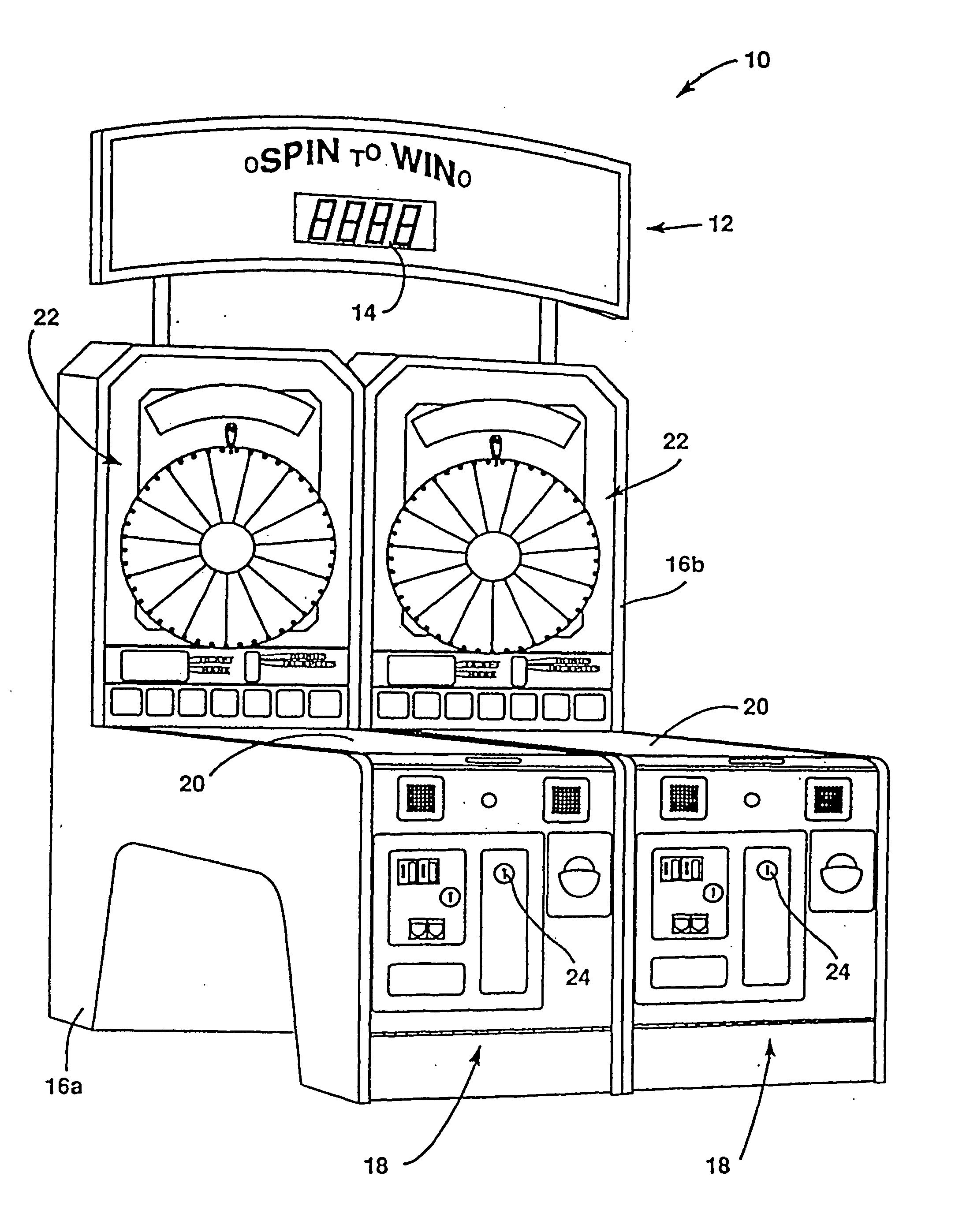 Arcade game with spinning wheel bonus