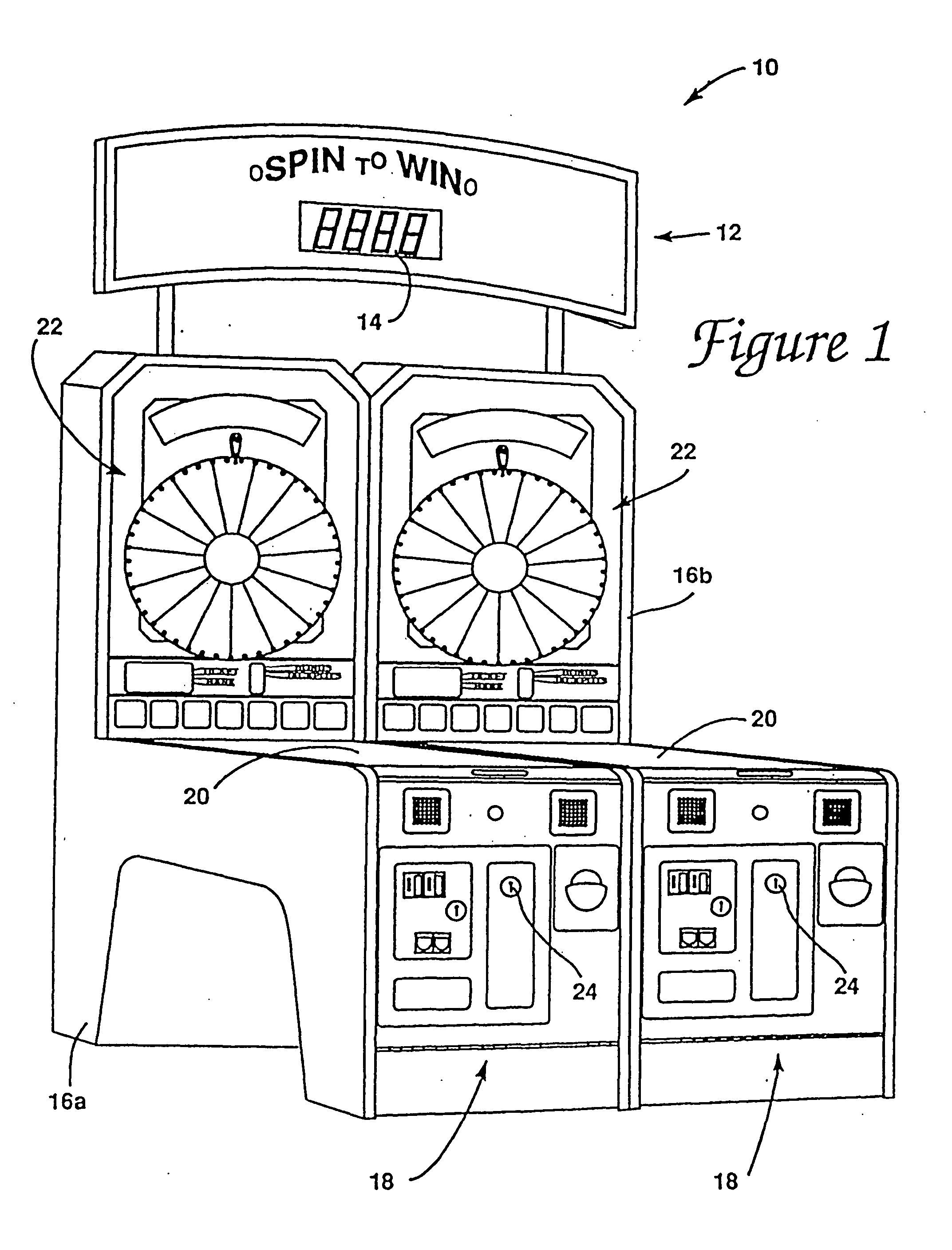 Arcade game with spinning wheel bonus