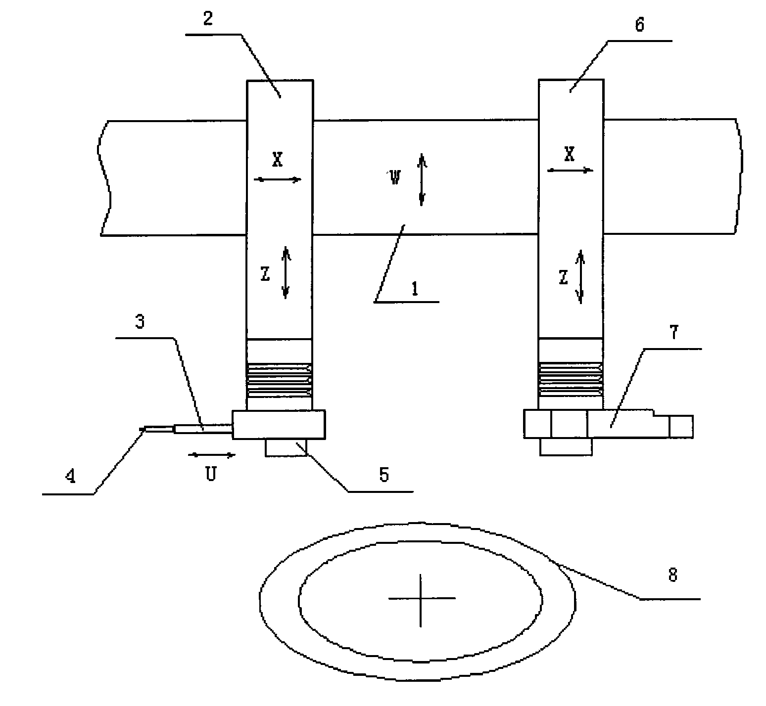 Large-scale honeycomb ring spark-erosion grinding machining self-operated measuring device and use method thereof