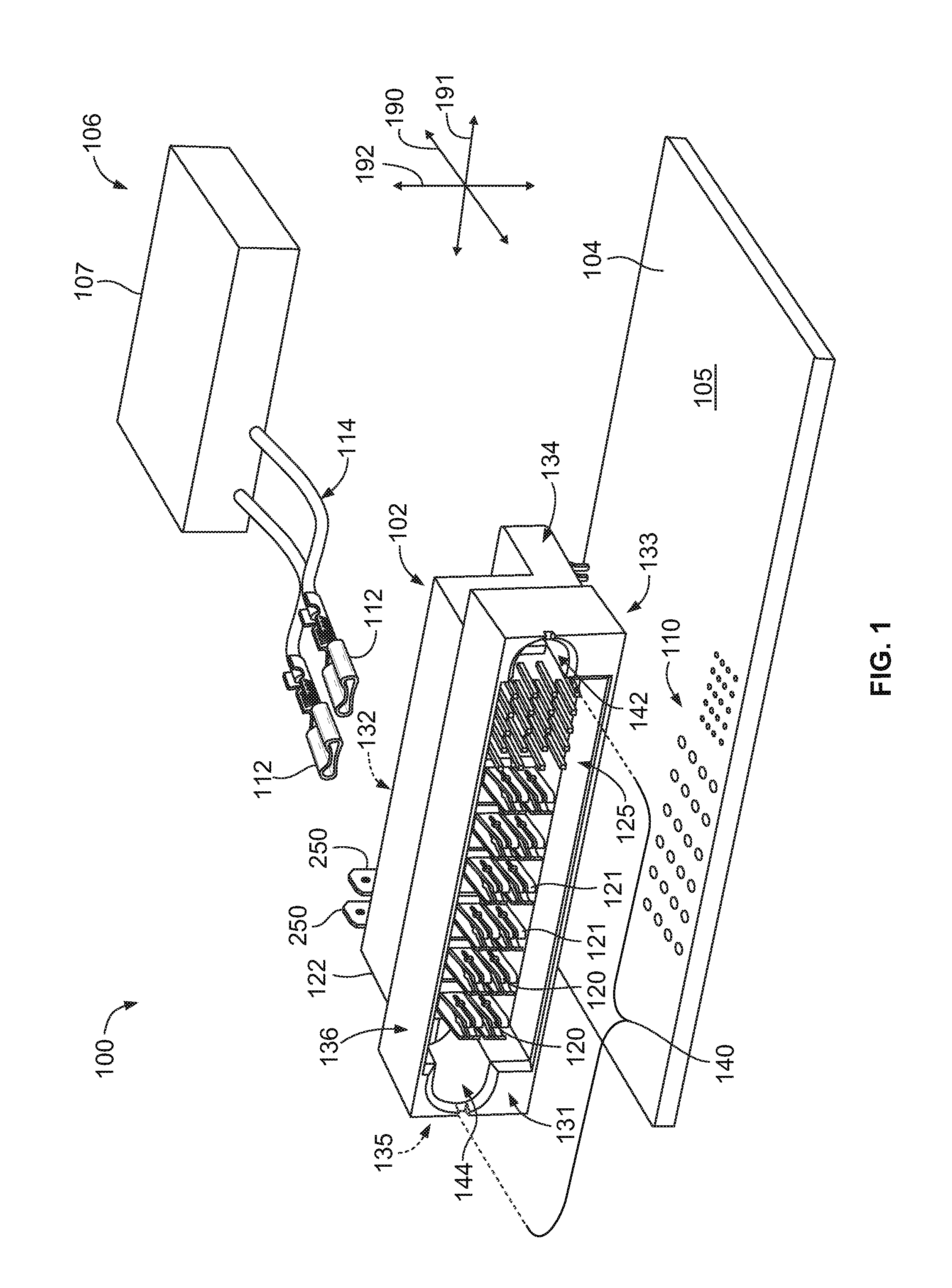 Power connector having a contact configured to transmit electrical power to separate components