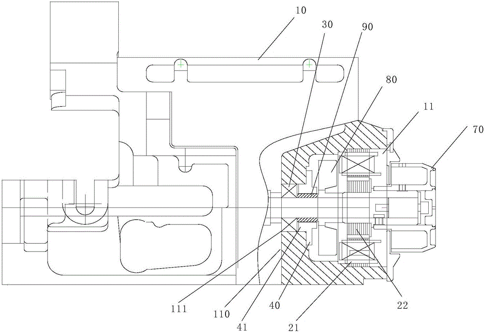 Industrial sewing machine with built-in stator winding