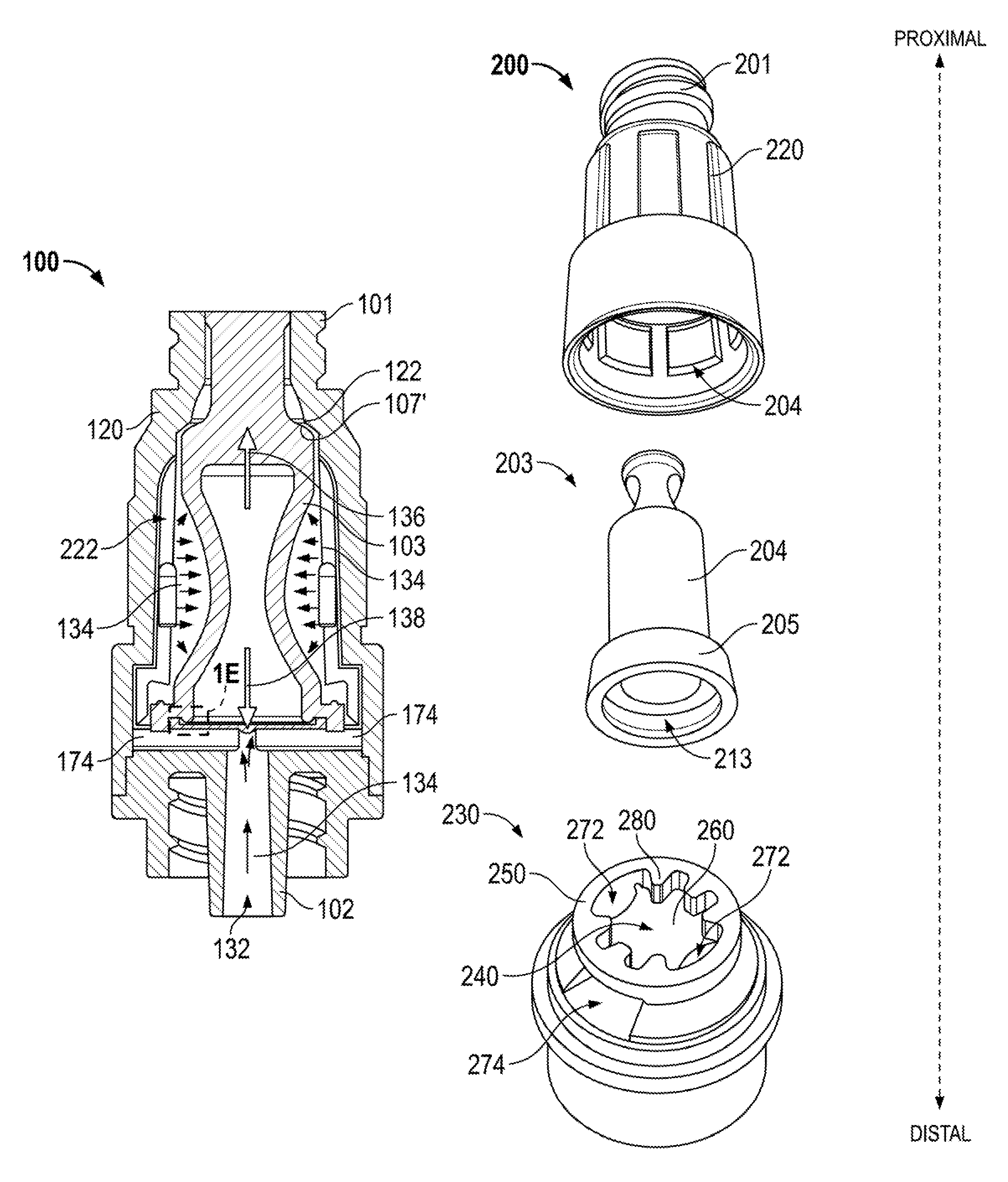 Needleless connector with support member