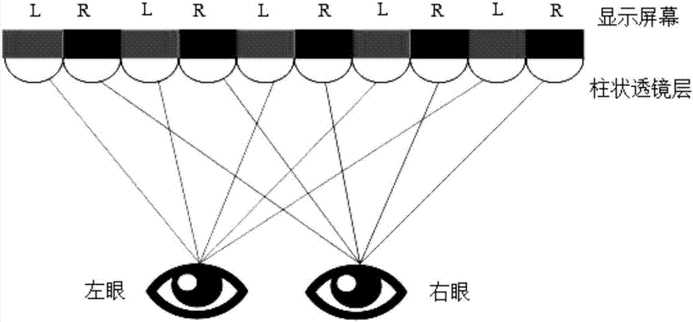 Multi-view image fusion method based on floating-point type cylindrical lens grating