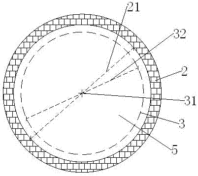 Hollowed cast-in-place pile hole forming structure of rigid rock stratum water grinding drill and construction method