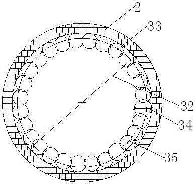 Hollowed cast-in-place pile hole forming structure of rigid rock stratum water grinding drill and construction method