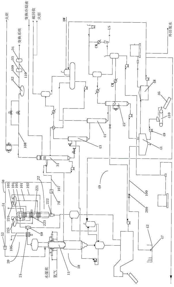 Coal water slurry gasification process system