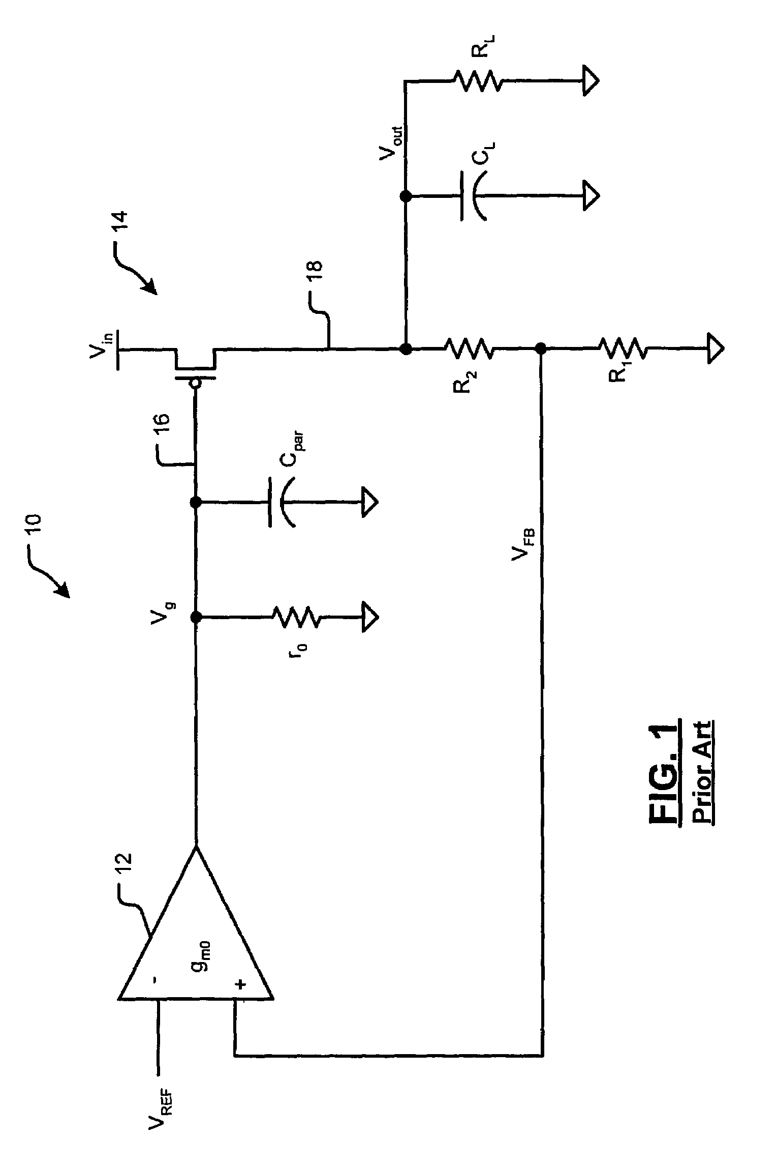 Compensation for low drop out voltage regulator