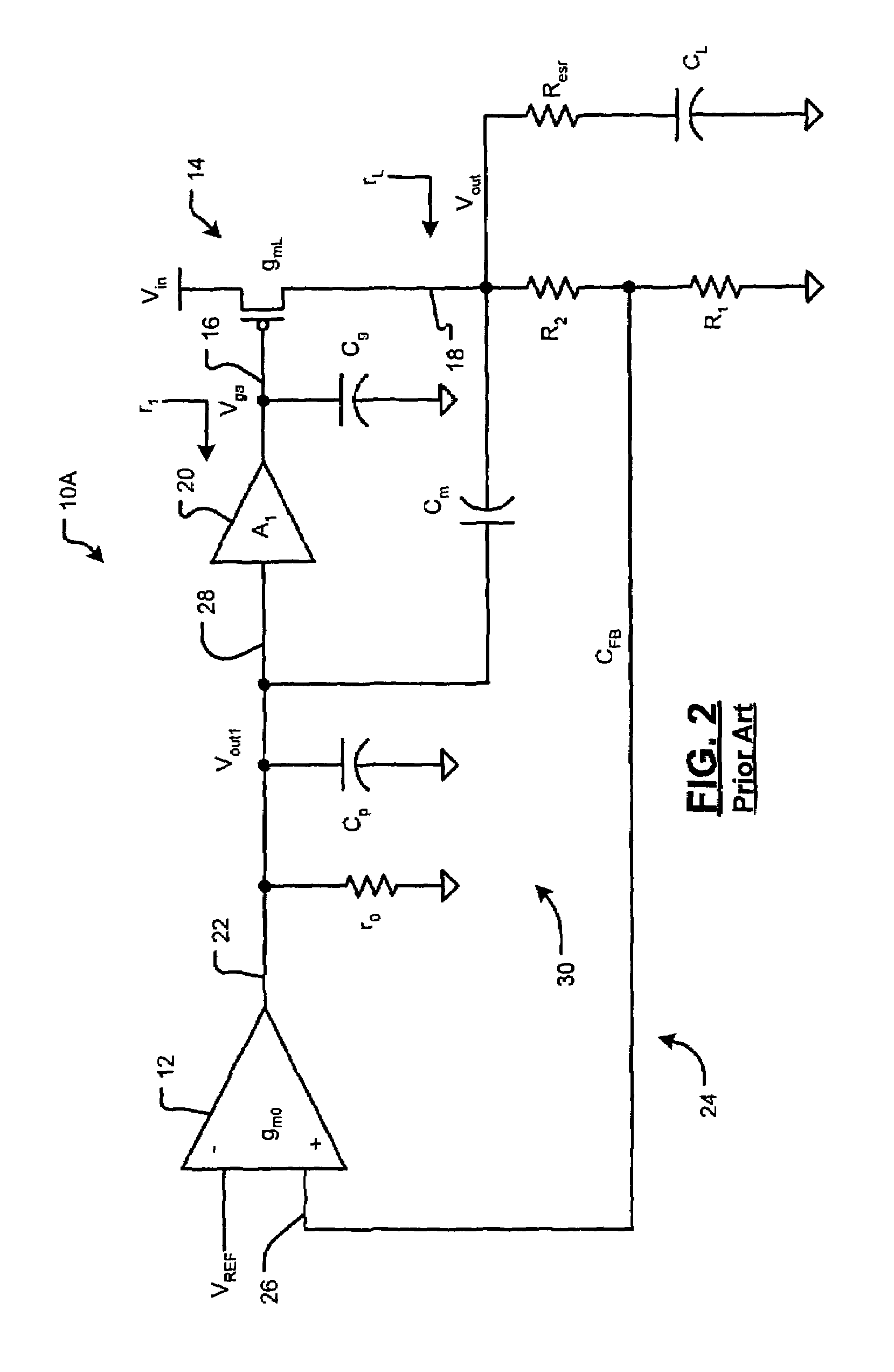 Compensation for low drop out voltage regulator