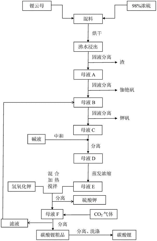 Method for preparing lithium carbonate from lepidolite