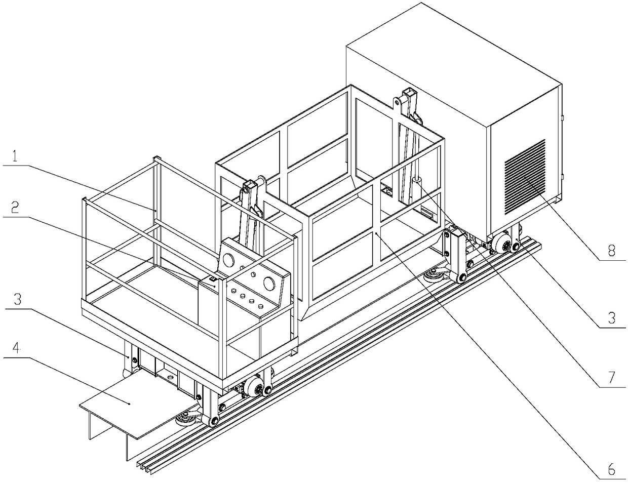 A straddle-type monorail inspection vehicle