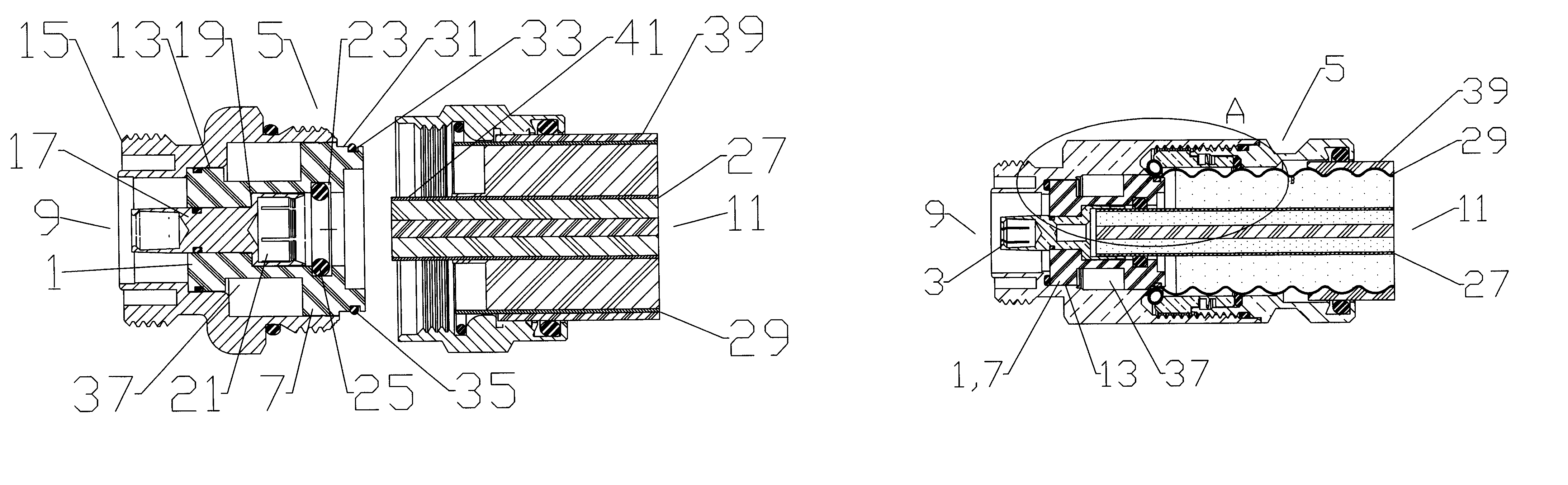 Inner conductor sealing insulator for coaxial connector