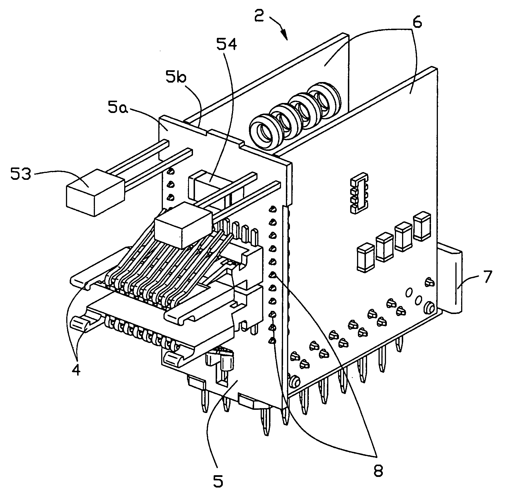 Stacked module connector