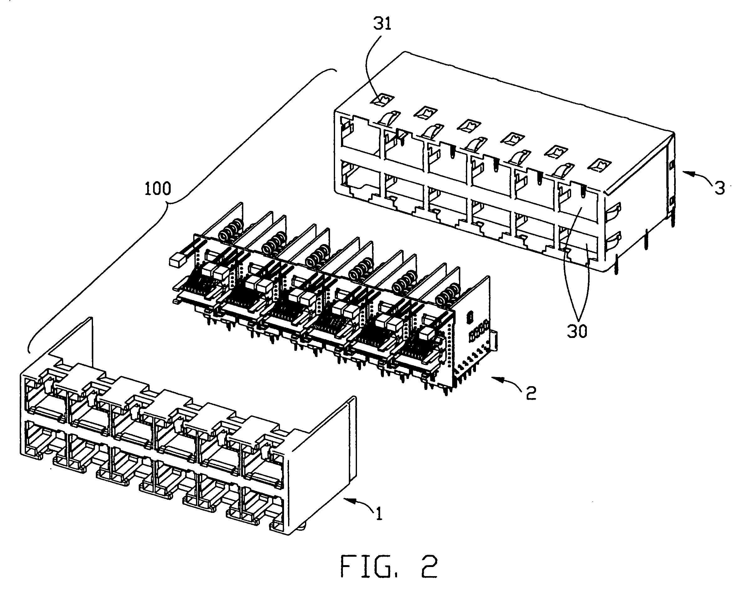 Stacked module connector