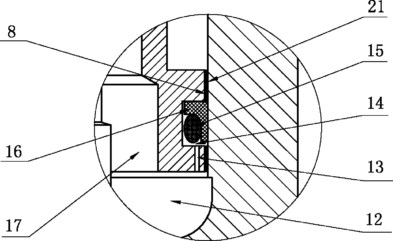 Hydraulic cylinder device with sealing gap adjusting structure