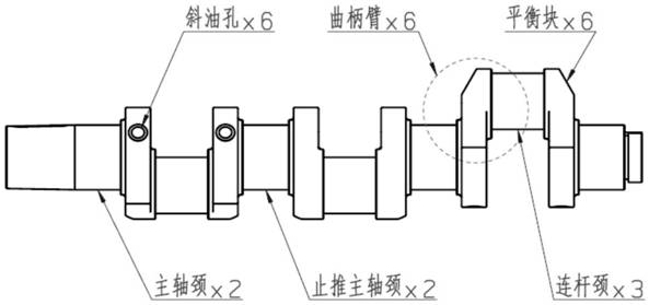 High-strength crankshaft for three-cylinder high-pressure plunger pump