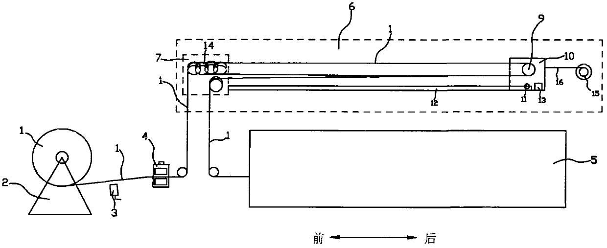 Material breakage emergency device of belt material processing production line