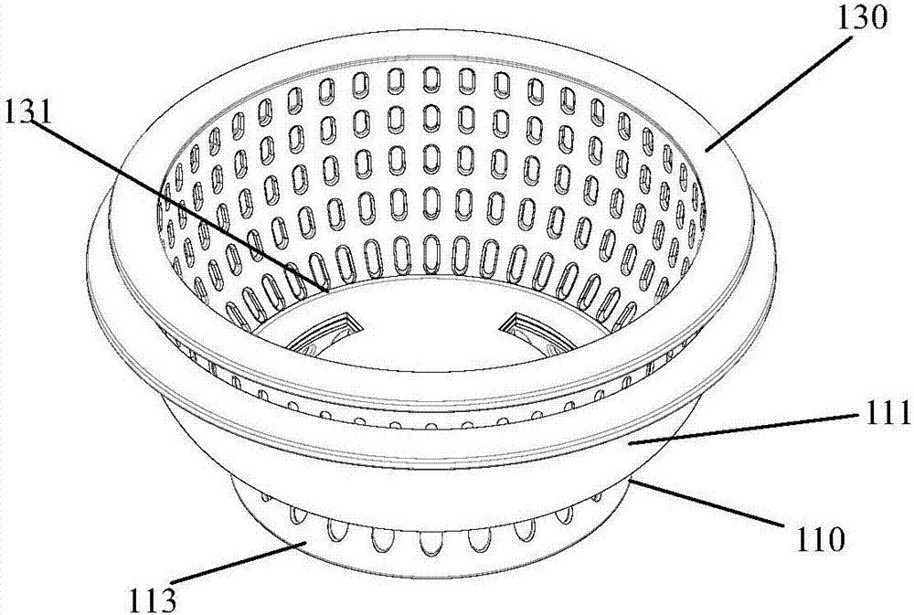 Improved combined type vegetable washing basket as well as application method and application