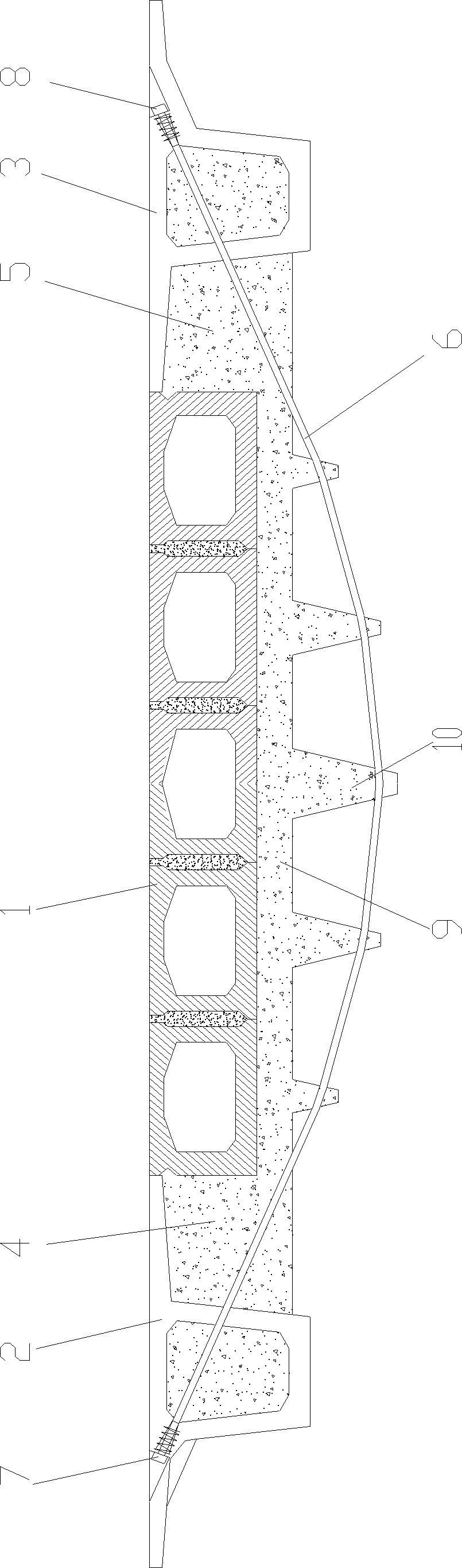 Pre-stressing reinforced and widened bridge structure