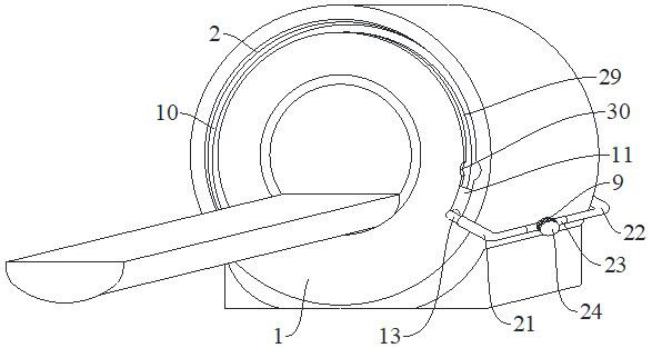 Conveying device of monitoring alarm module for monitoring nuclear magnetic liquid helium leakage