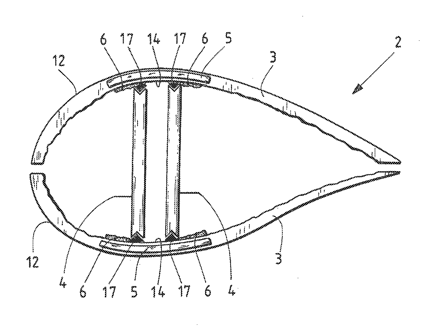 Composite fibre component for a rotor blade, device for manufacturing a composite fibre component for a rotor blade and the method for manufacturing a composite fibre component for a rotor blade