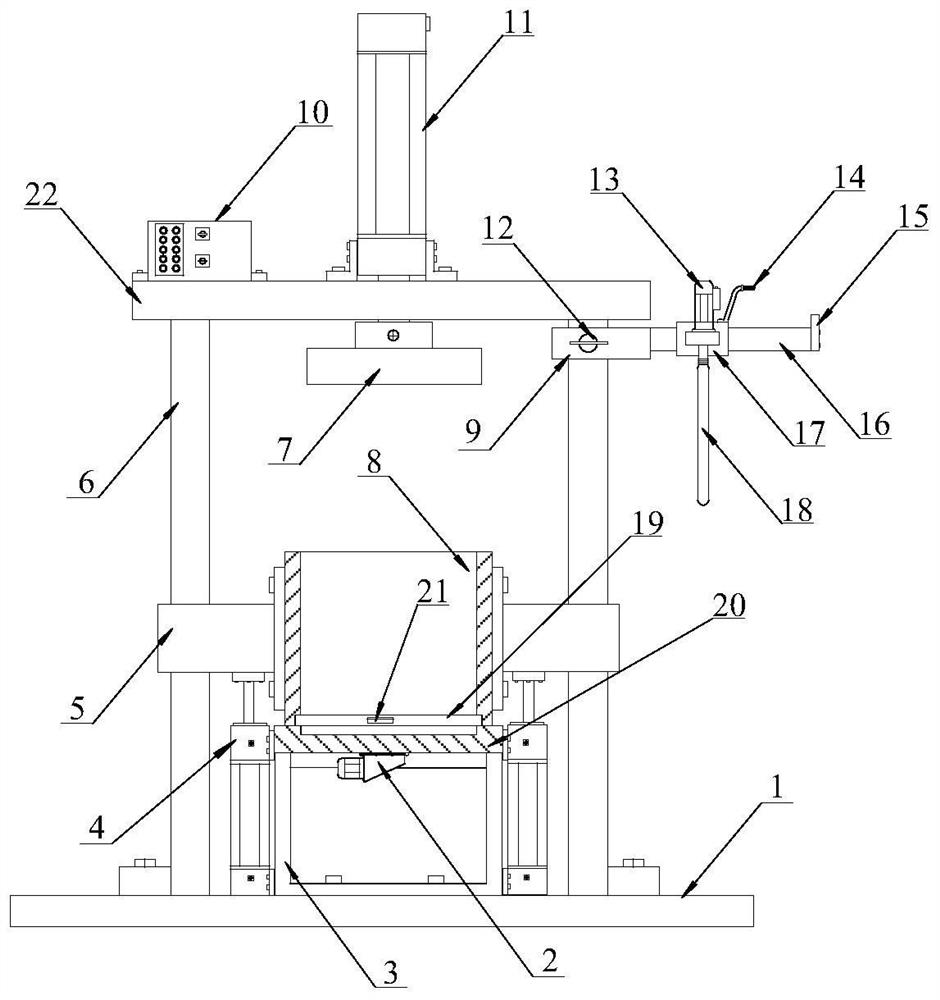 Concrete test block manufacturing device and implementation method thereof