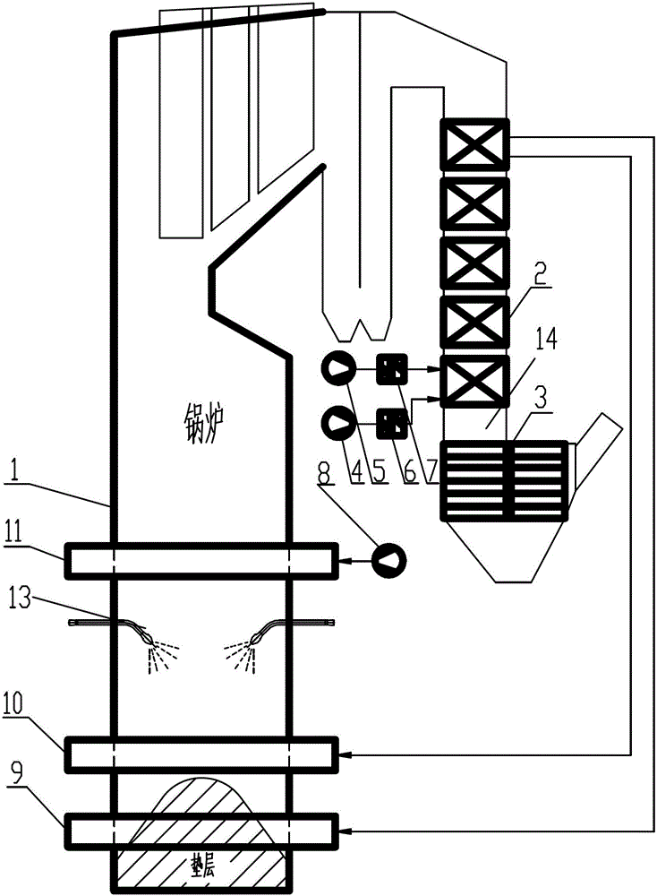 Low-odor type reed pulp black liquor combustion boiler and combustion method thereof