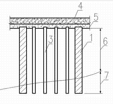 Liquefaction resistance foundation stabilization method by grate hooping