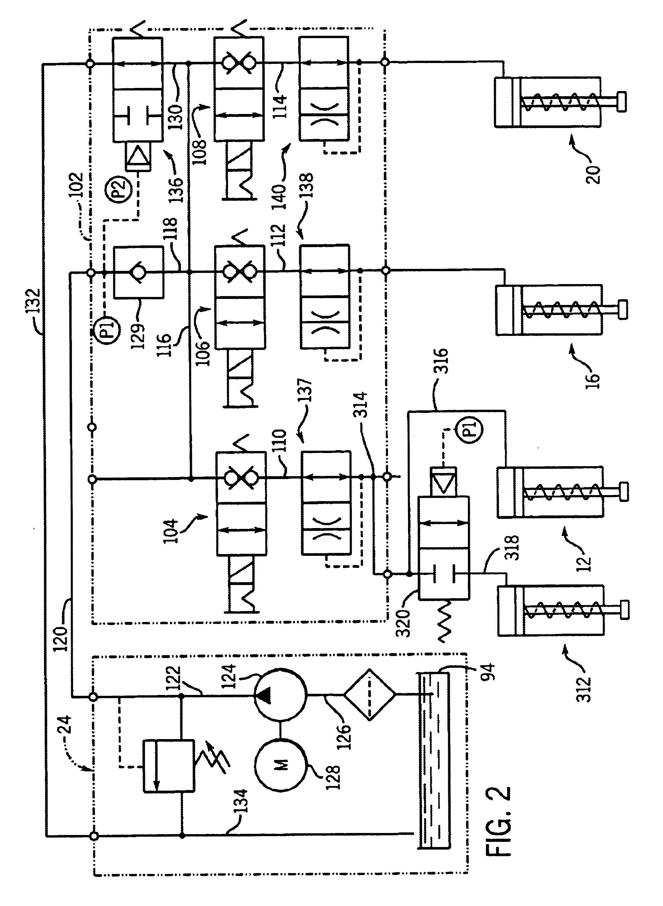 Pseudo four-leg vehicle leveling system with independent leg lock-out