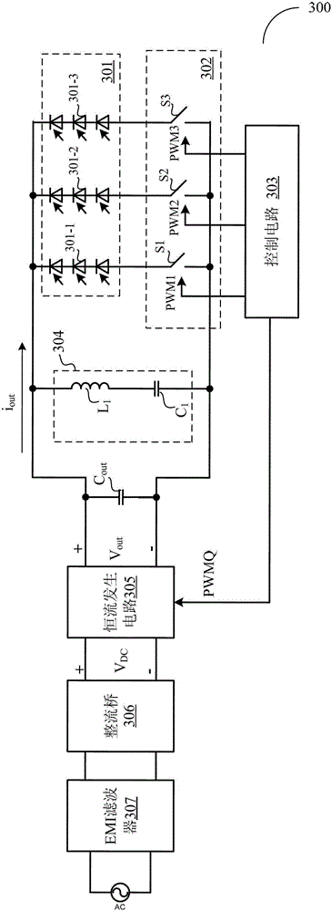 LED (Light Emitting Diode) drive circuit capable of adjusting light and color temperature