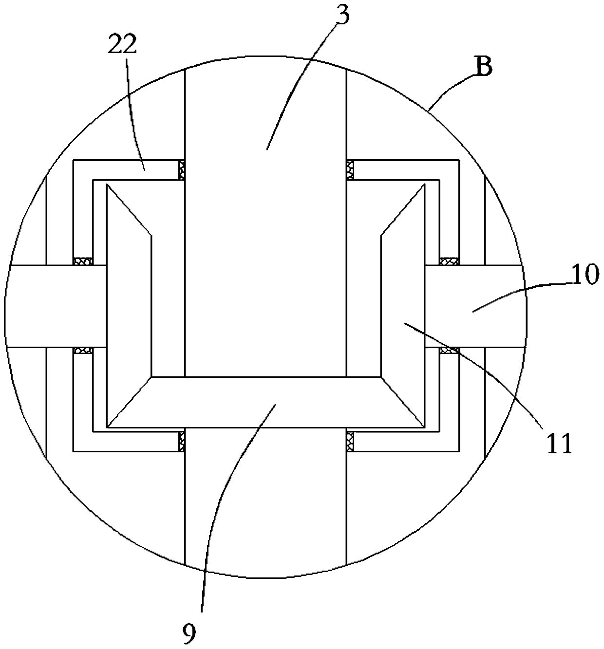 Polycarboxylate water reducing agent production device having reverse mixing and stirring function