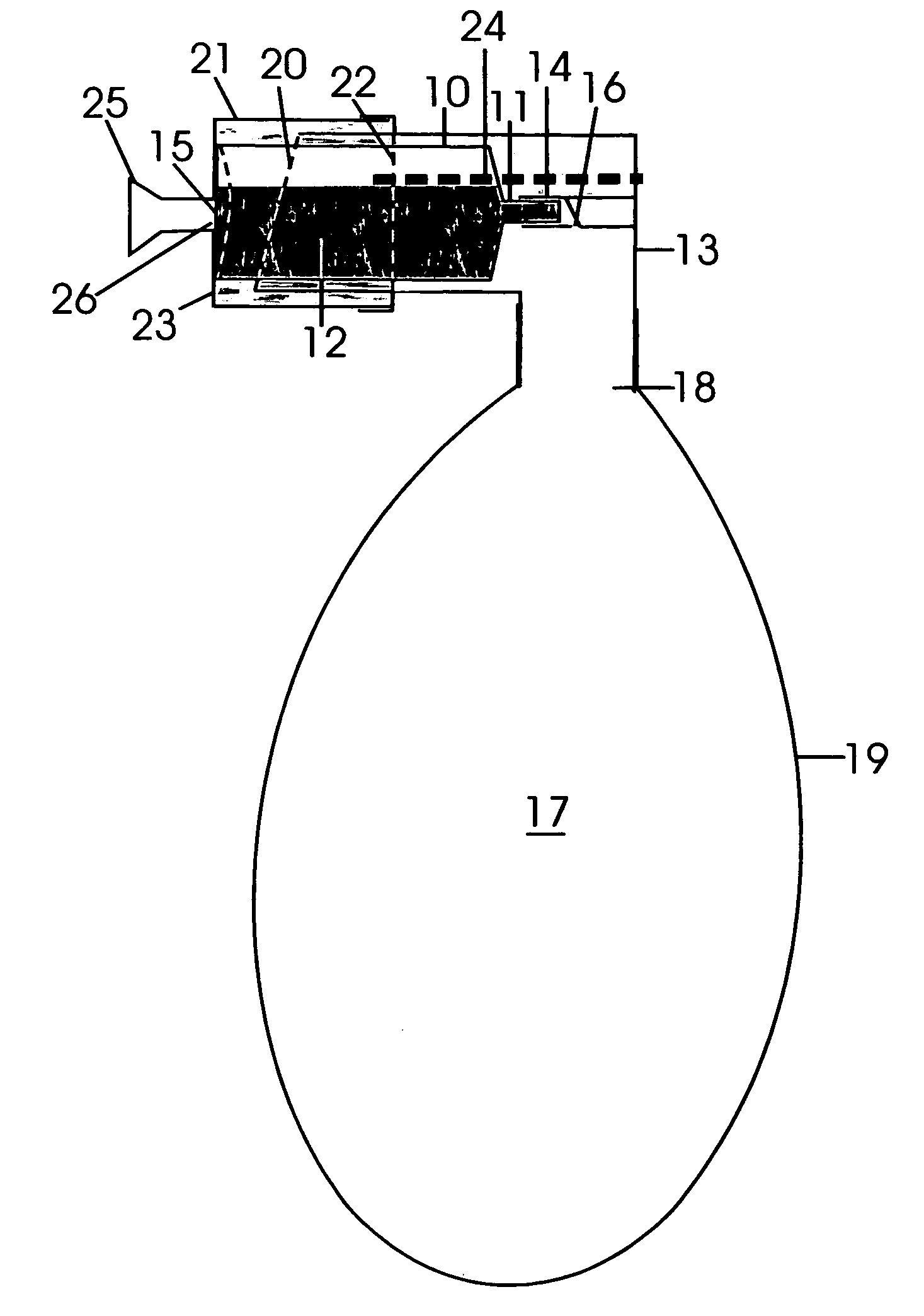 Medical aerosol non-diluting holding chamber