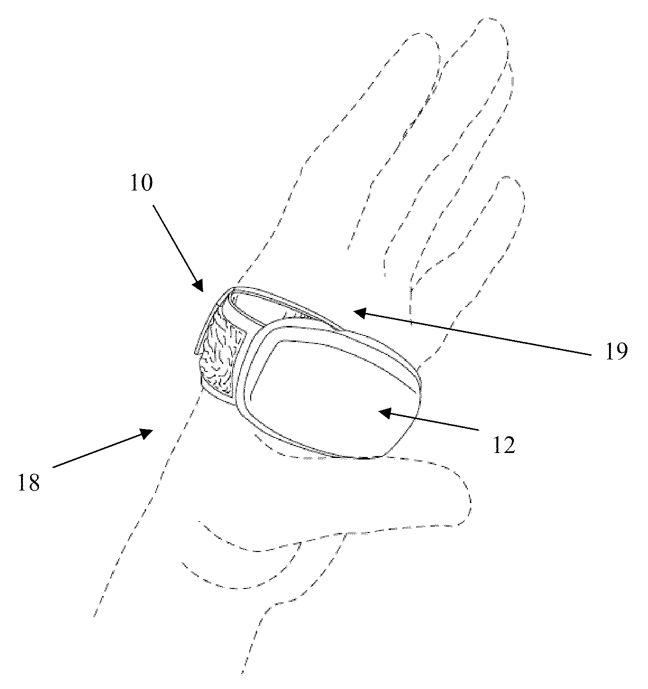 Device and method for extracting heat from the palm of a hand