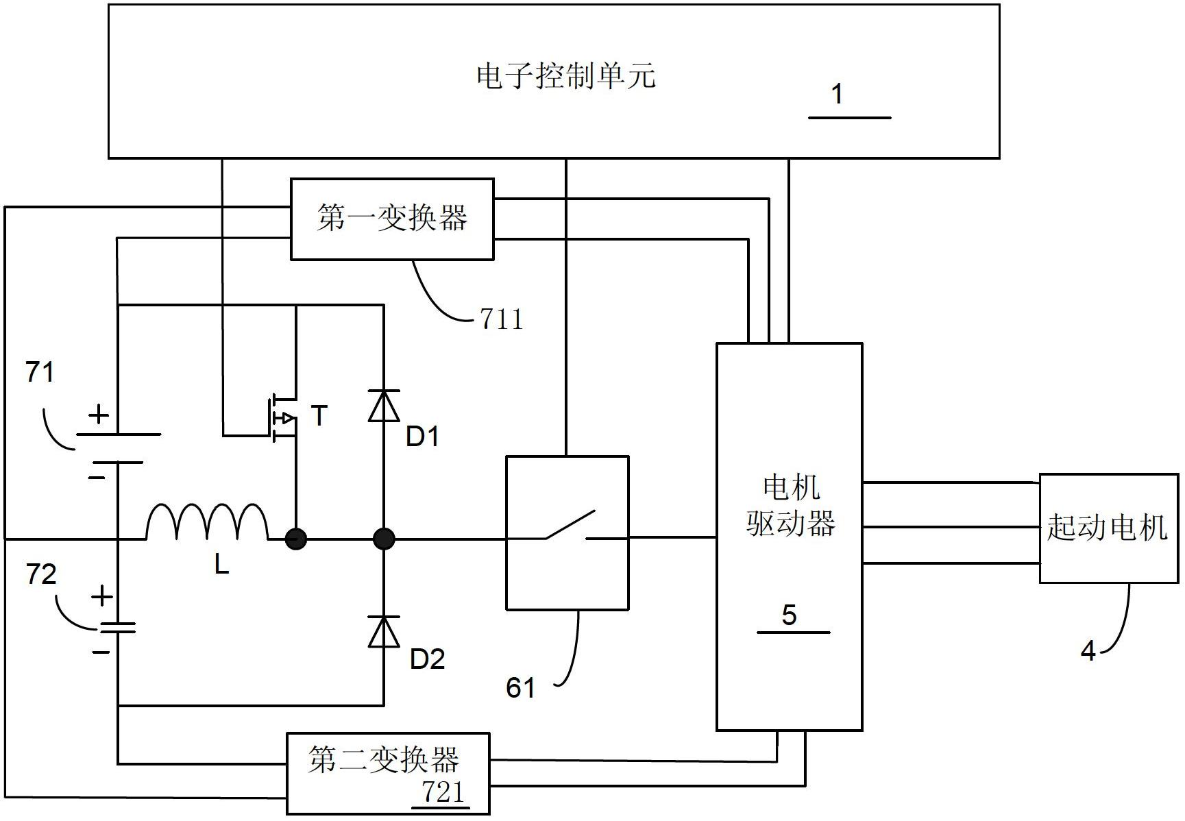 Automobile idle speed start-stop system and hybrid power supply