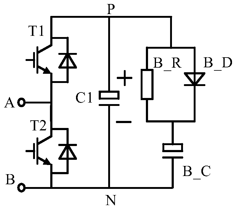 A snubber circuit for a half-full-bridge sub-module of a modular multilevel converter