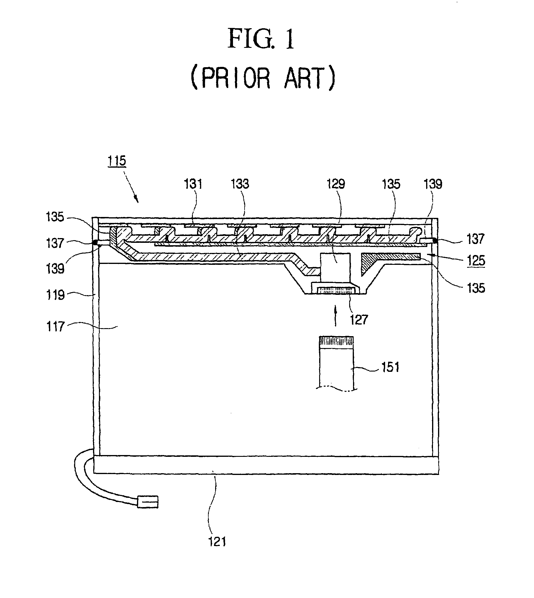 Displaying apparatus with flat panel