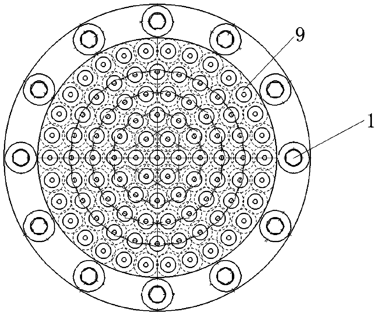 One-hole multi-point cabin penetrating sealing device and method for temperature and pressure measuring probe