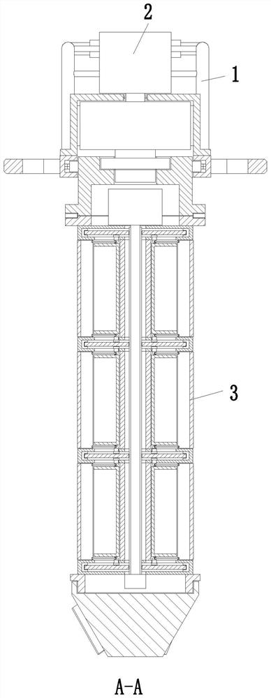 A layered sampling device for soil detection and sampling