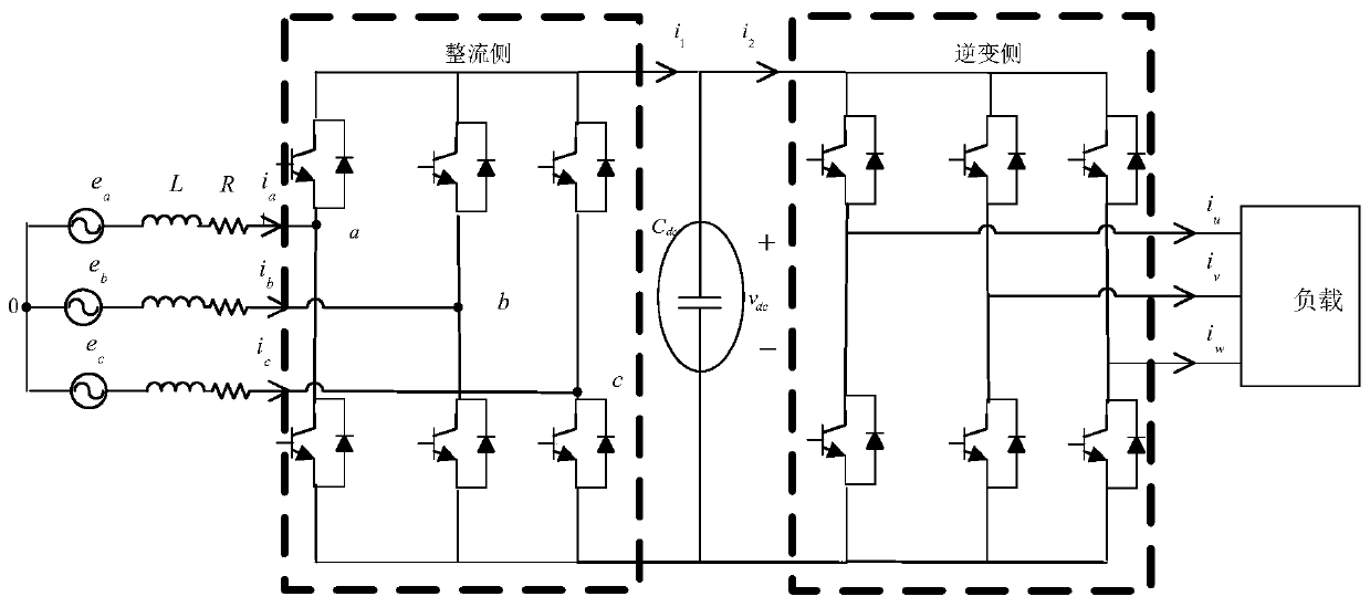 Back-to-back type non-electrolytic capacitor frequency conversion speed regulation system and method